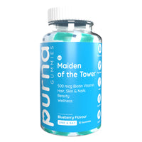 Purna® Maiden of the Tower Biotin Vitamin Hair, Skin & Nails Blueberry flavour Gummies 30s