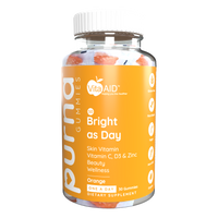 Purna® Bright as Day Vitamin C, D3 & Zinc Gummies Orange Flavour 30s