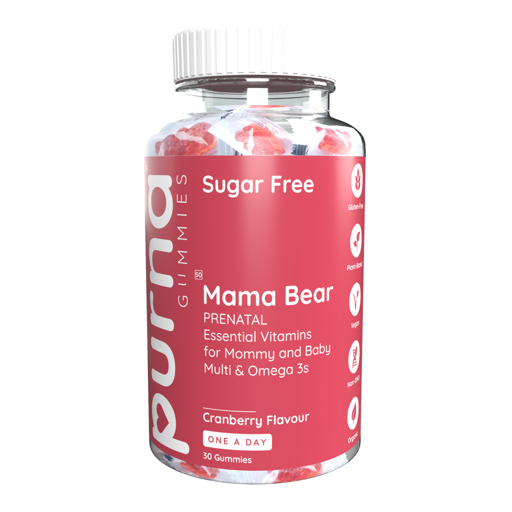 Purna® Mama Bear Prenatal Sugar Free Cranberry flavour Gummies 30s